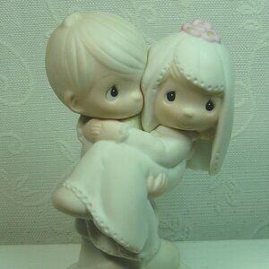 Vintage Jonathan & David bride & groom figurine-"Bless You Two"